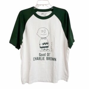 UNIQLO PEANUTS UT Graphic T-Shirt Men’s M Olive Oversized Charlie Brown NWT